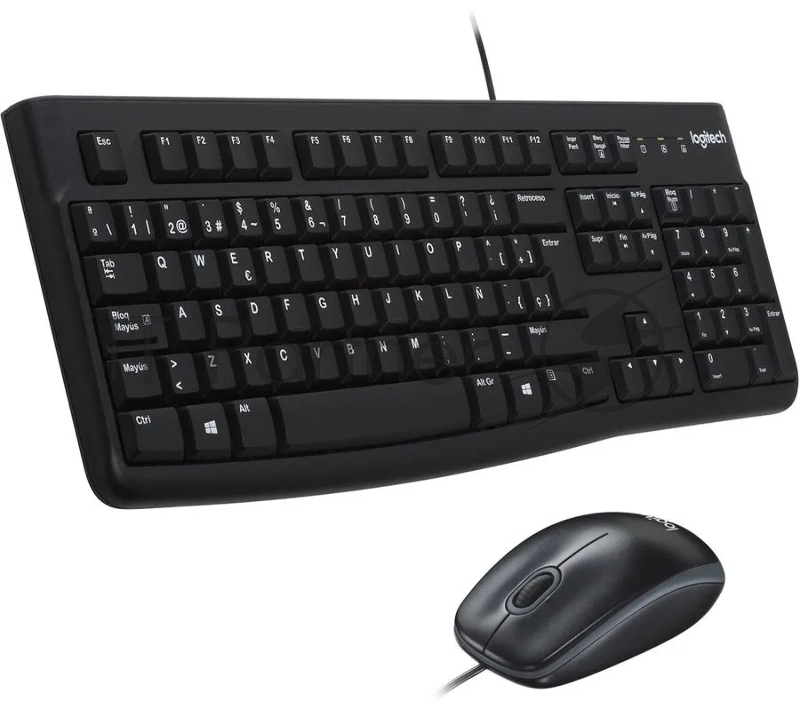 Комплект Logitech Desktop MK120 (920-002589) клавиатура K120 черная, мышь M100, цвет черный, USB, RTL (неоригинальная гравировка)