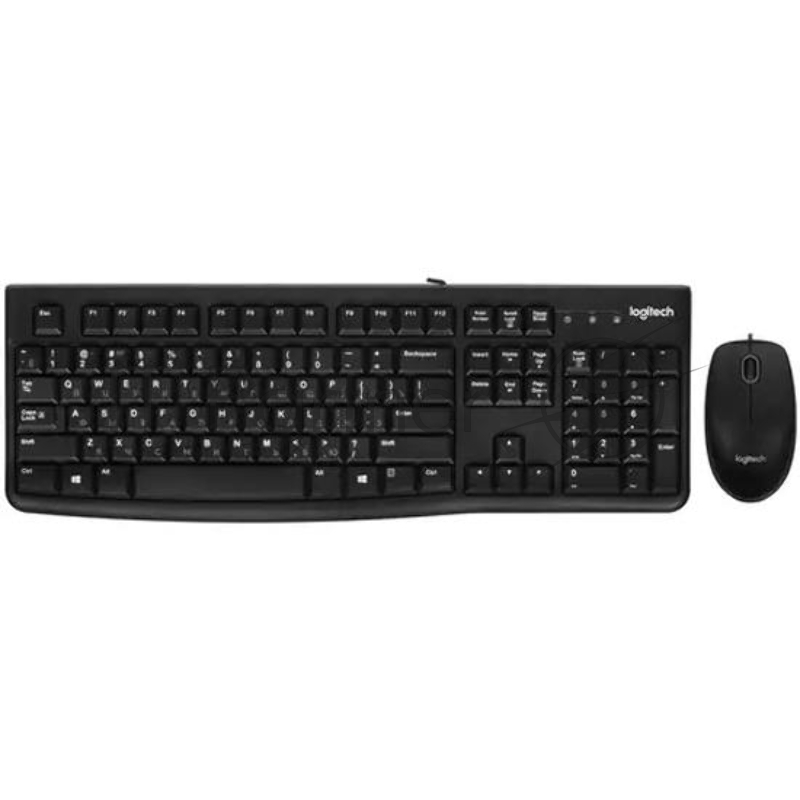 Комплект Logitech Desktop MK120 (920-002589) клавиатура K120 черная, мышь M100, цвет черный, USB, RTL (неоригинальная гравировка)
