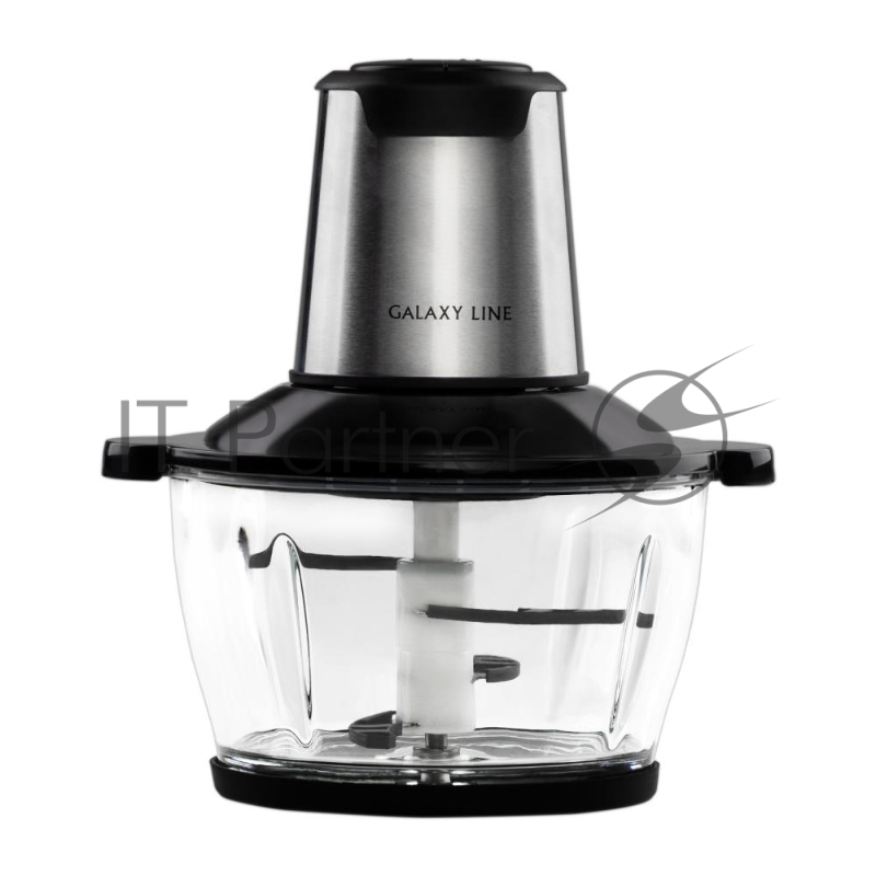 Чоппер электрический GALAXY LINE GL 2363, черный, стеклянная чаша 1,5 л, 500 Вт, двойной нож из нержавеющей стали, 2 скорости, резиновое основание, препятствующее скольжению, защита от перегрева