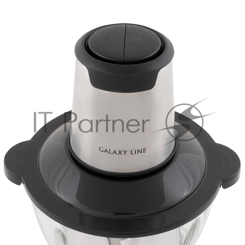 Чоппер электрический GALAXY LINE GL 2363, черный, стеклянная чаша 1,5 л, 500 Вт, двойной нож из нержавеющей стали, 2 скорости, резиновое основание, препятствующее скольжению, защита от перегрева