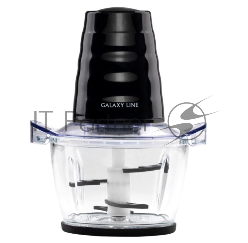 Чоппер электрический GALAXY LINE GL 2364, черный, стеклянная чаша 1 л, 700 Вт, двойной нож из нержавеющей стали, импульсный режим, защита от перегрева, резиновое основание, препятствующее скольжению