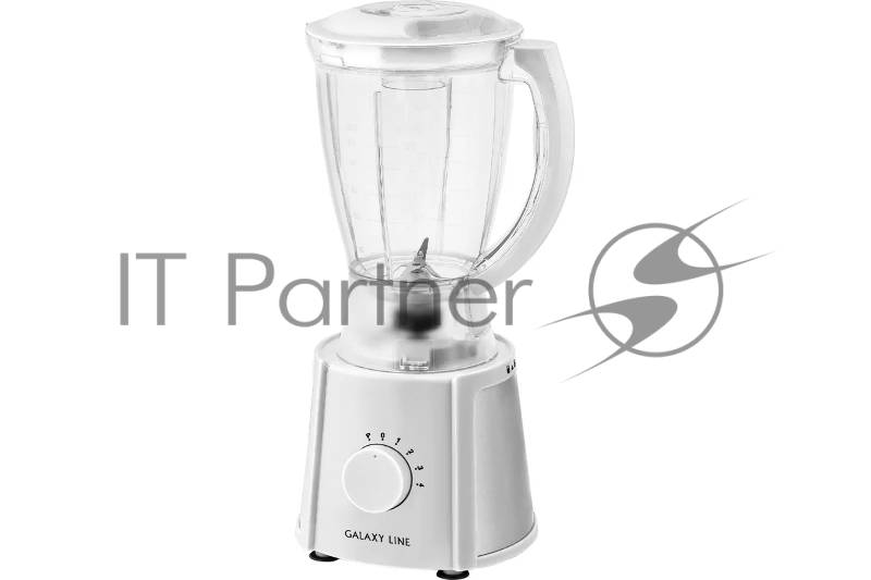 Блендер GALAXY LINE GL 2162, белый, стационарный, 700 Вт, четырехлопастный нож, 4 скорости, импульсный режим, пластиковая чаша 1,5 л, прорезиненные ножки, препятствующие скольжению, книга рецептов