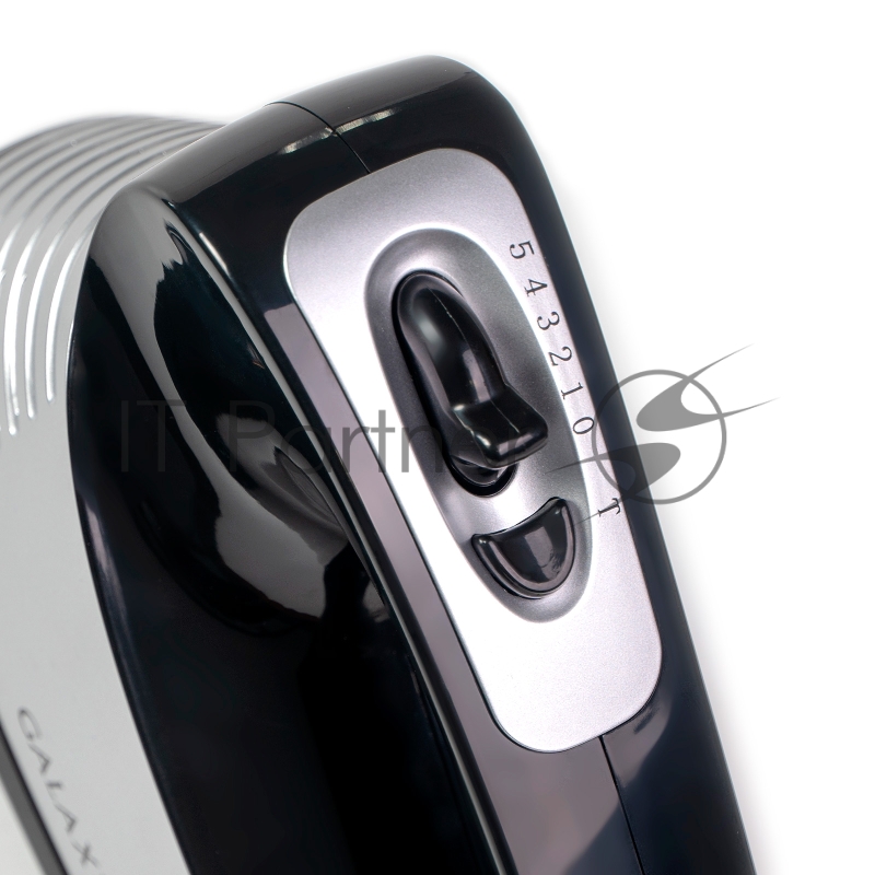 Миксер электрический GALAXY GL 2208, черный с серебристым, ручной, 250 Вт, 5 скоростей + режим ТУРБО, 2 насадки-венчика, 2 насадки для замешивания теста, кнопка для извлечения насадок, книга рецептов