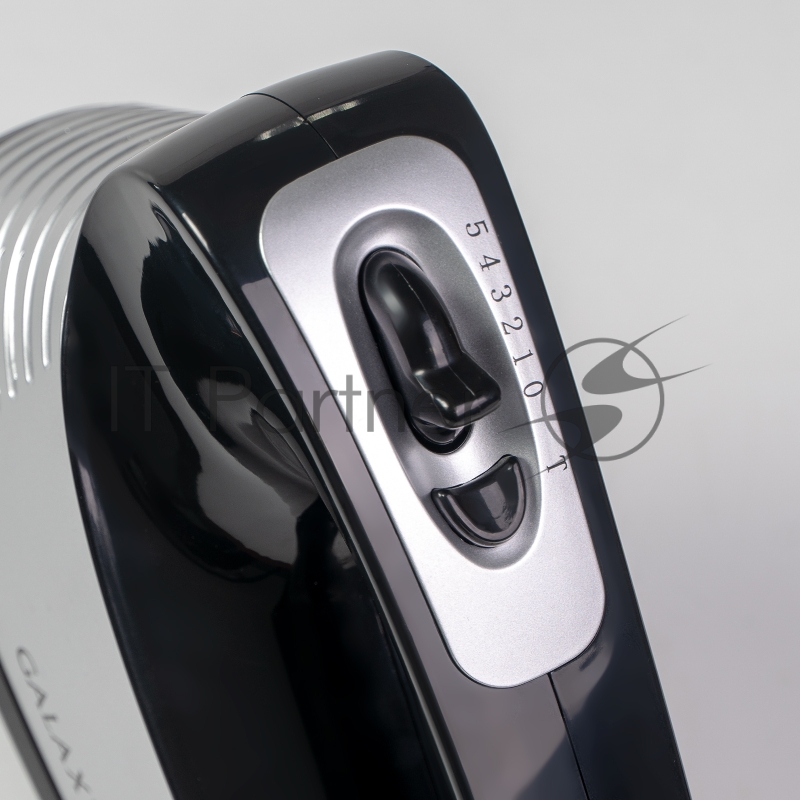 Миксер электрический GALAXY GL 2208, черный с серебристым, ручной, 250 Вт, 5 скоростей + режим ТУРБО, 2 насадки-венчика, 2 насадки для замешивания теста, кнопка для извлечения насадок, книга рецептов