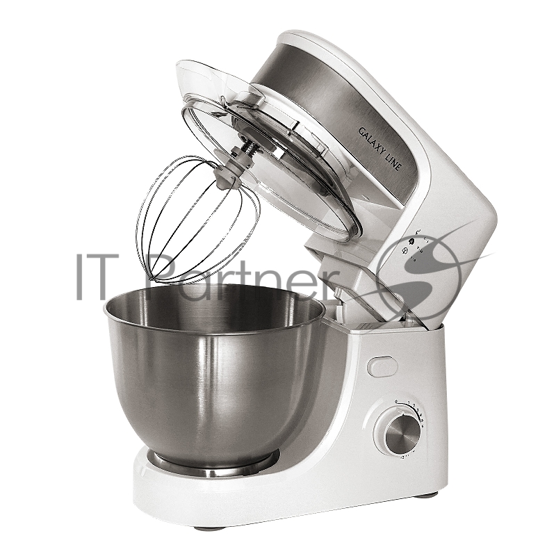 Миксер GALAXY LINE GL 2231, белый, планетарный, 700 Вт, 12 скоростей, большая чаша из нерж. стали 4 л, 3 сменные насадки: насадка-венчик из нерж. стали AISI 304 для взбивания, насадка из литого алюминия для перемешивания ингредиентов, насадка из лито