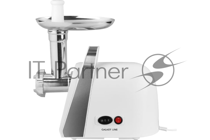 Мясорубка электрическая GALAXY LINE GL 2421, белый, 1600 Вт, производительность 1,5 кг в мин, функция «Реверс», защита двигателя от перегрузки, металлический лоток для мяса, три диска для приготовления фарша - 3 мм, 5 мм и 7 мм, насадки для приготов