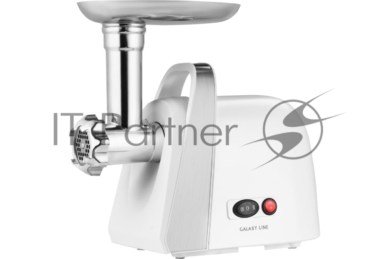 Мясорубка электрическая GALAXY LINE GL 2421, белый, 1600 Вт, производительность 1,5 кг в мин, функция «Реверс», защита двигателя от перегрузки, металлический лоток для мяса, три диска для приготовления фарша - 3 мм, 5 мм и 7 мм, насадки для приготов