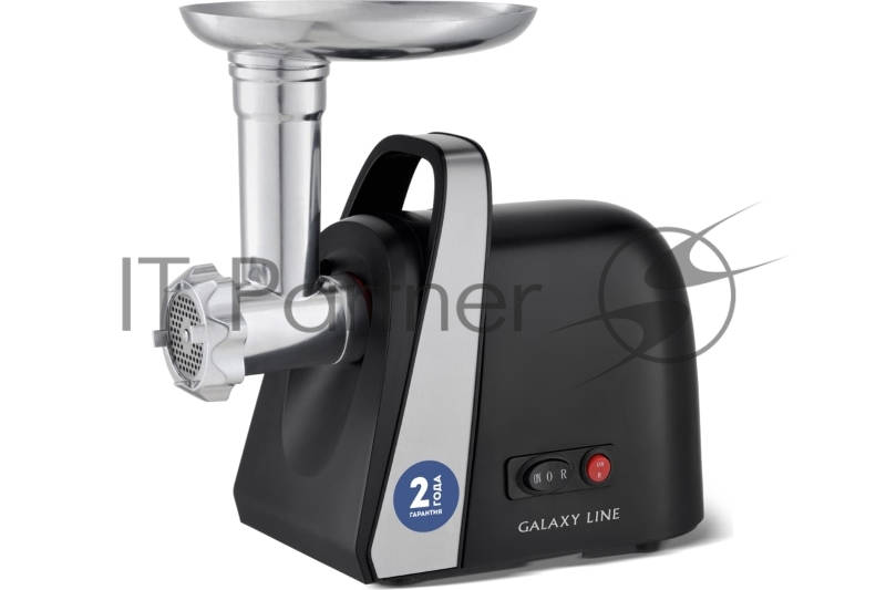 Мясорубка электрическая GALAXY LINE GL 2419, черный, 1600 Вт, производительность 1,5 кг в мин, функция «Реверс», защита двигателя от перегрузки, металлический лоток для мяса, три диска для приготовления фарша - 3 мм, 5 мм и 7 мм, насадки для приготов