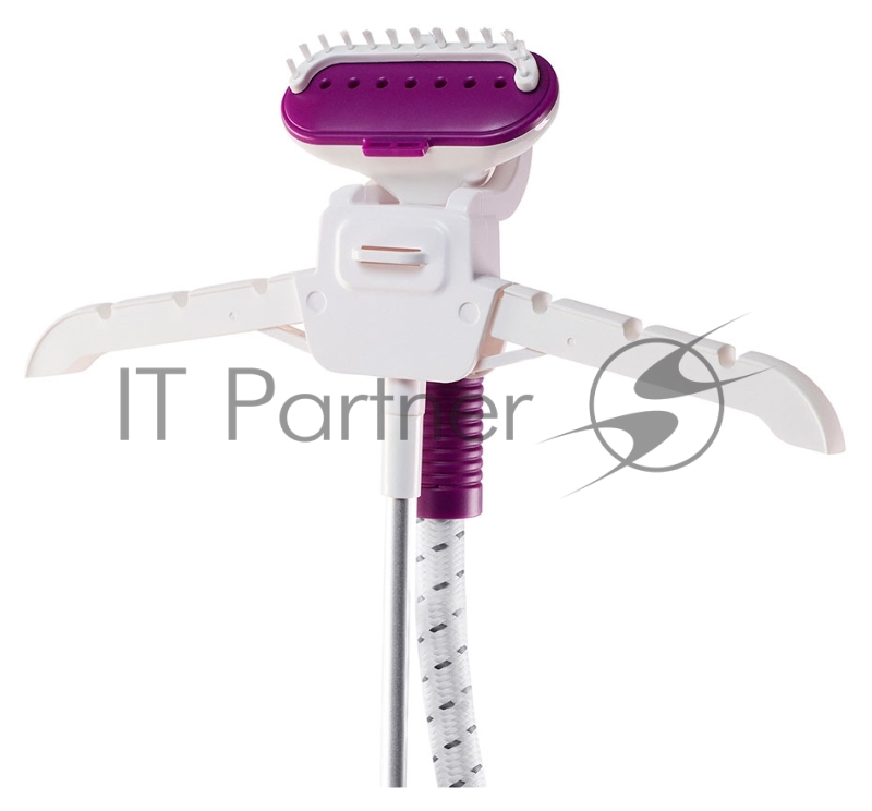 Отпариватель GALAXY LINE GL 6211, белый с фиолетовым, стационарный, 2000 Вт, объем контейнера для воды 1,7 л, 3 режима отпаривания, время нагрева до 50 с, время непрерывной работы 46±5 мин, выход пара 35±5 г/мин, температура пара 98 °С, автоотключени