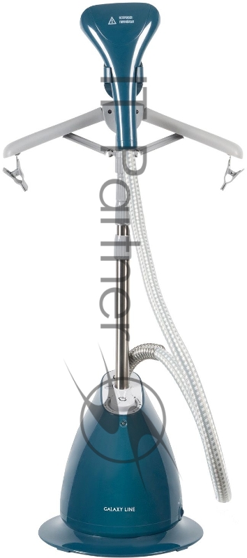 Отпариватель GALAXY LINE GL 6215, синий, стационарный, 1700 Вт, объем контейнера 1,4 л, нагрев до 45 с, время работы до 40 мин, выход пара до 38 г/мин, температура пара 100°С, регулятор интенсивности выхода пара, автоотключение при отсутствии воды, з
