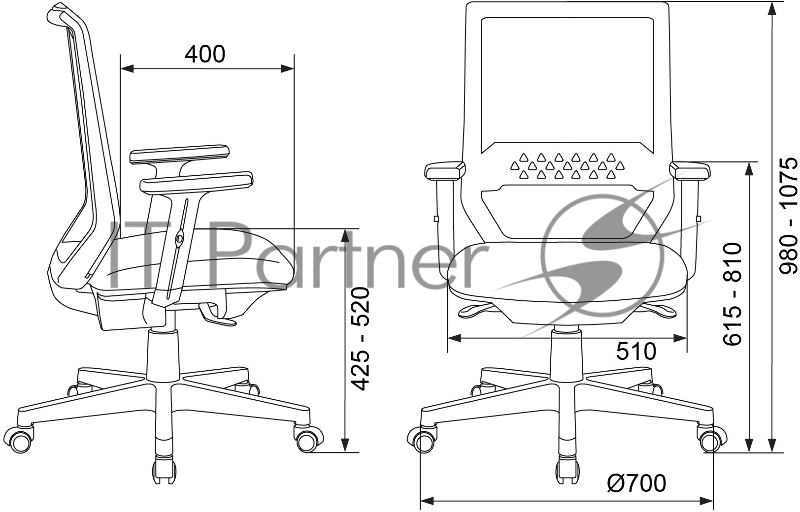 Кресло Бюрократ MC-611N черный TW-01 Neo Black сетка/ткань крестовина пластик