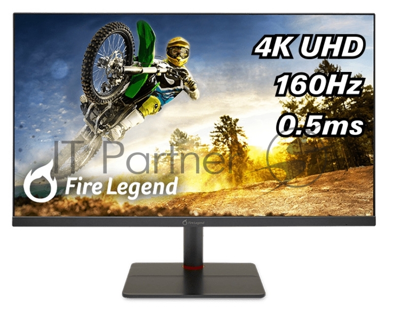 Монитор 27 AOPEN 27XV5KVymipruzx IPS, 3840x2160, 1 / 0,5ms, 400cd, 160Hz, 1xHDMI(2.1) + 1x DP(1.4) + 1x Type-C(65W) + Audio out + USB2.0x2(2up 2down)+ Speakers 3Wx2, H.Adj. 110 (by ACER)
