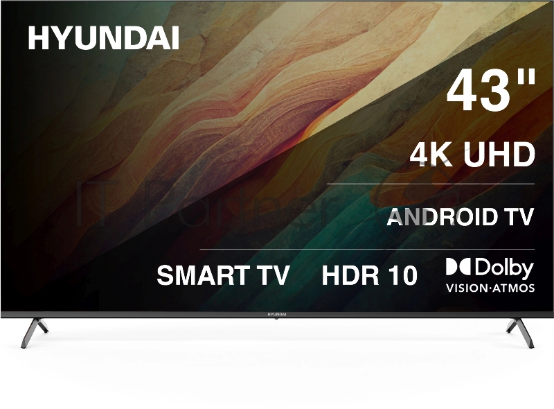 Телевизор LED Hyundai 43 H-LED43BU7009 Android TV Frameless черный/черный 4K Ultra HD 60Hz MEMC DVB-T DVB-T2 DVB-C DVB-S DVB-S2 USB WiFi Smart TV