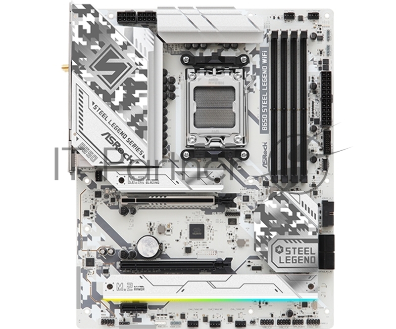 Материнская плата ASROCK B650 STEEL LEGEND WIFI, AM5, B650, 4*DDR5, HDMI+DP, 2xSATA3 6.0, M.2 Socket, RAID, USB 3.2, USB 2.0, Type-C, ATX 90-MXBN90-A0UAYZ