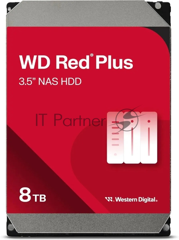 Жесткий диск Western Digital Red Plus NAS HDD 3.5 SATA 8Tb, 5640RPM, 256MB buffer, CMR, WD80EFPX, 1 year