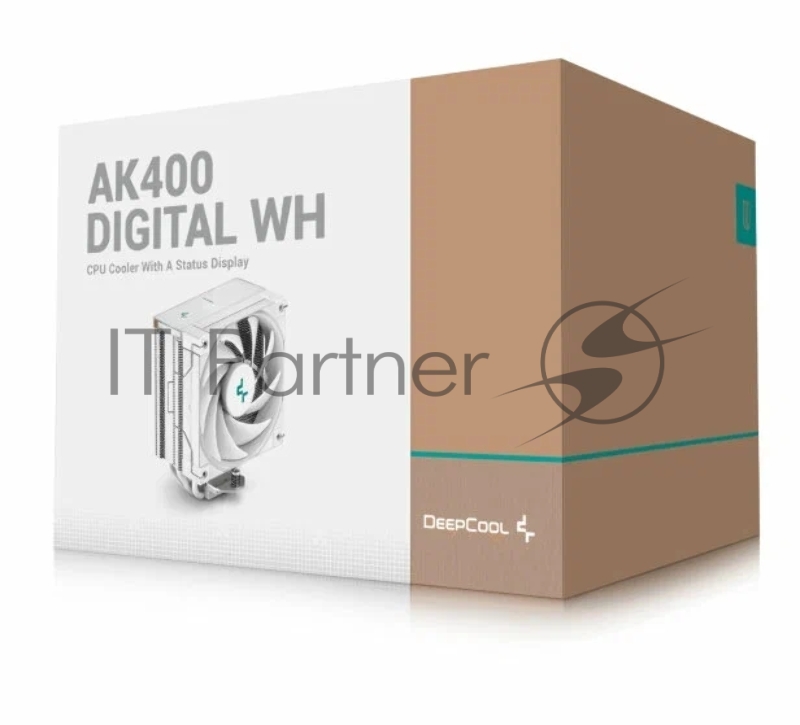 Кулер DEEPCOOL AK400 DIGITAL WH LGA1700/1200/115X/AM5/AM4 (18шт/кор, TDP 260W, PWM, Fan 120mm, 4 тепл. трубки, ARGB, белый) RET