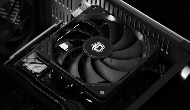 Кулер для процессора ID-COOLING IS-65-XT BLACK LGA1700/1200/115X/AM5/AM4 низкопрофильный высота 65mm (18шт/кор, TDP 125W, PWM, 4 тепл.трубок + медная база, FAN 120mm, черный) BOX