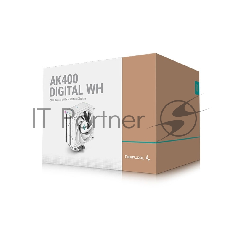 Вентилятор для процессора DeepCool AK400 DIGITAL Socket 1700/115X/1200/AM5/AM4, 120mm, 1850rpm, 28 дБА, 220W, PWM 4-pin, Al-Cu (R-AK400-WHADMN-G)