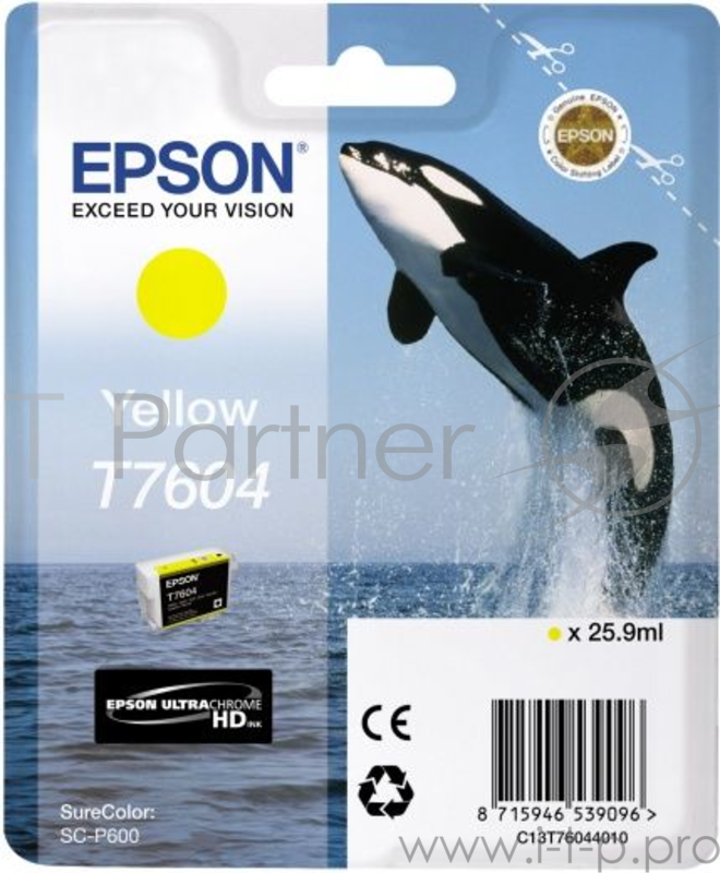 Картридж EPSON T7604 желтый для SC-P600