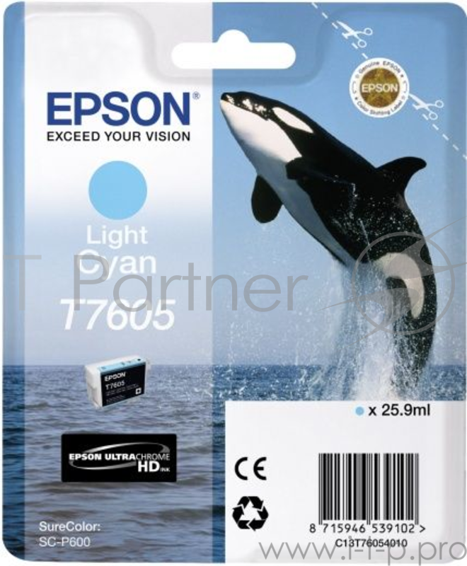Картридж EPSON T7605 светло-голубой для SC-P600