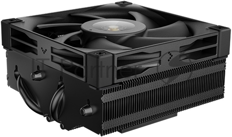 Кулер для процессора DEEPCOOL AN400 BLACK LGA1700/1200/115X/AM5/AM4 низкопрофильный 52,5 mm (27шт/кор, TDP 150W, PWM, Fan 120mm, 4 тепл. Трубок, Copper Base, White LED, черный) RET