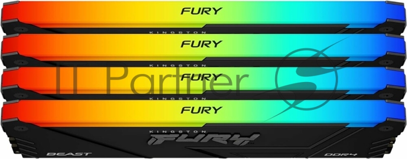 Память DDR4 4x8GB 3200MHz Kingston KF432C16BB2AK4/32 Fury Beast RGB RTL Gaming PC4-25600 CL16 DIMM 288-pin 1.35В dual rank с радиатором Ret