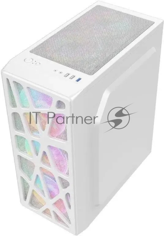 Корпус Formula Mana белый без БП ATX 3x120mm 1xUSB2.0 1xUSB3.0 audio bott PSU