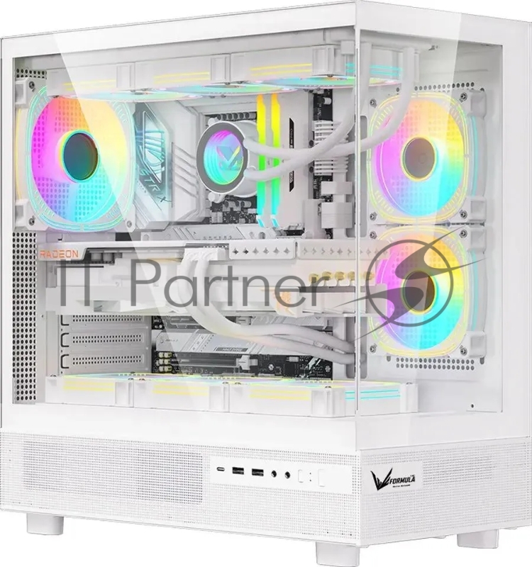 Корпус Formula Crystal Z8 FLOE белый без БП ATX 3x120mm 5x140mm 1xUSB2.0 1xUSB3.0 1xUSB3.1 audio bott PSU