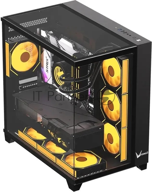 Корпус Formula Crystal Z9 FLOE черный без БП ATX 2xUSB3.0 audio bott PSU