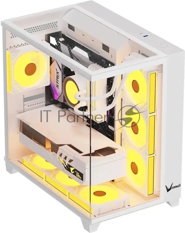 Корпус Formula Crystal Z9 белый без БП ATX 7x120mm 2xUSB3.0 audio bott PSU