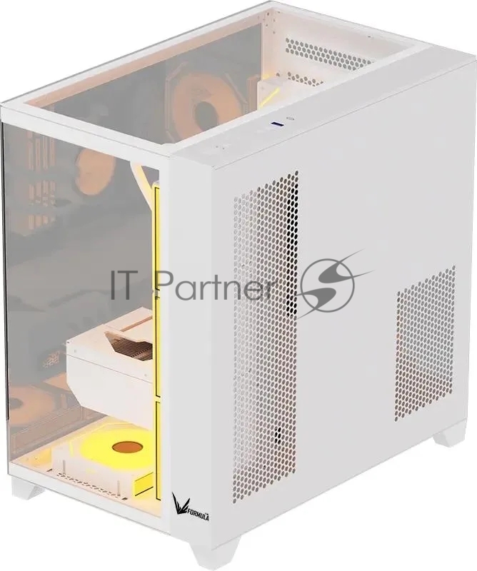 Корпус Formula Crystal Z9 белый без БП ATX 7x120mm 2xUSB3.0 audio bott PSU