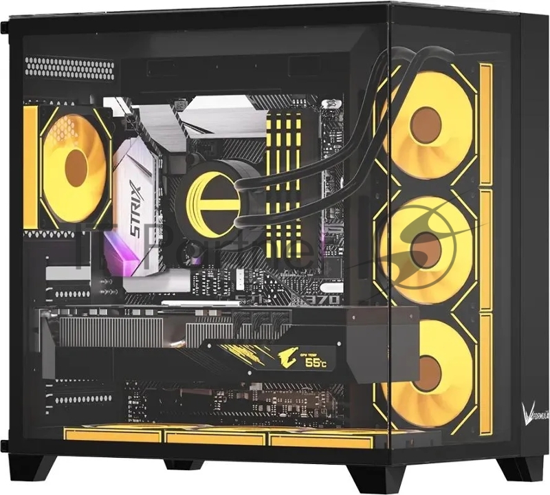 Корпус Formula Crystal Z9 черный без БП ATX 7x120mm 2xUSB3.0 audio bott PSU