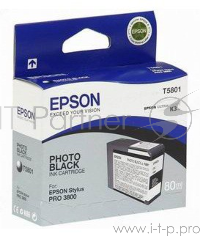Картридж EPSON T5801 черный фото для Stylus Pro 3800