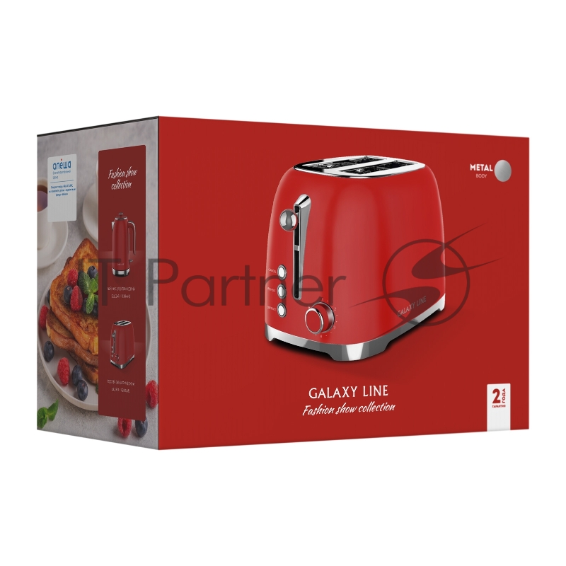 Тостер Galaxy Line GL 2919 900Вт красный