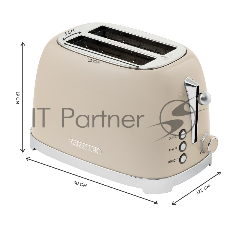 Тостер Galaxy Line GL 2918 900Вт кремовый