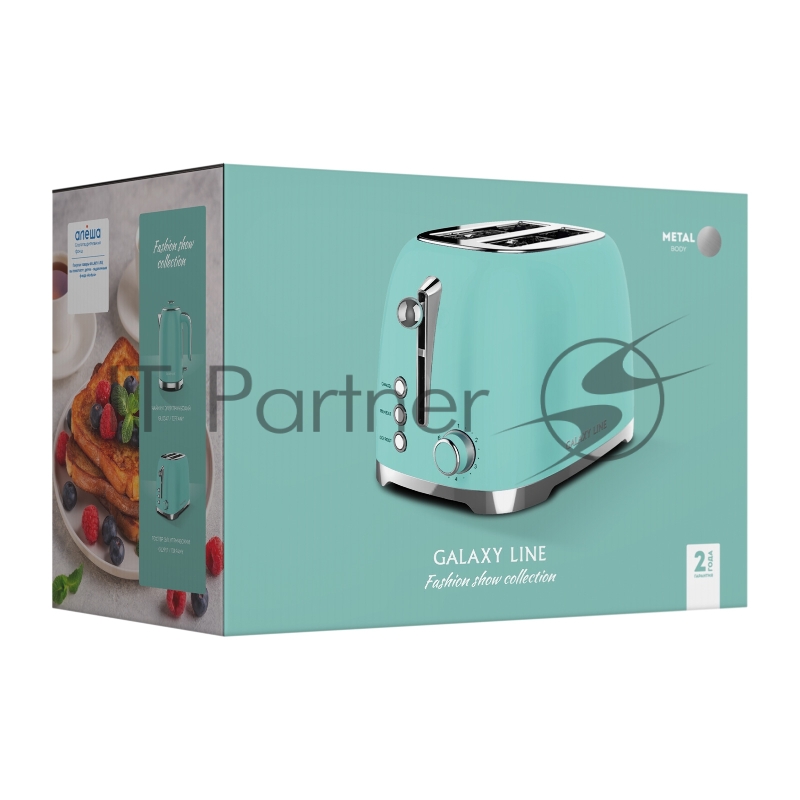 Тостер Galaxy Line GL 2917 900Вт бирюзовый