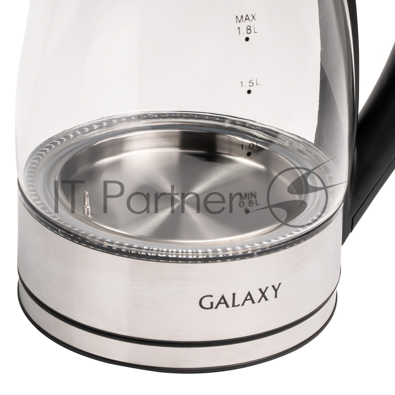 Чайник электрический GALAXY LINE GL 0556, черный, стекло, 2200 Вт, 1,8 л, фильтр из нержавеющей стали AISI 304, LED-подсветка, регулятор температуры нагрева (40-100 °С), функция поддержания температуры, шкала уровня воды, корпус из термостойкого стек