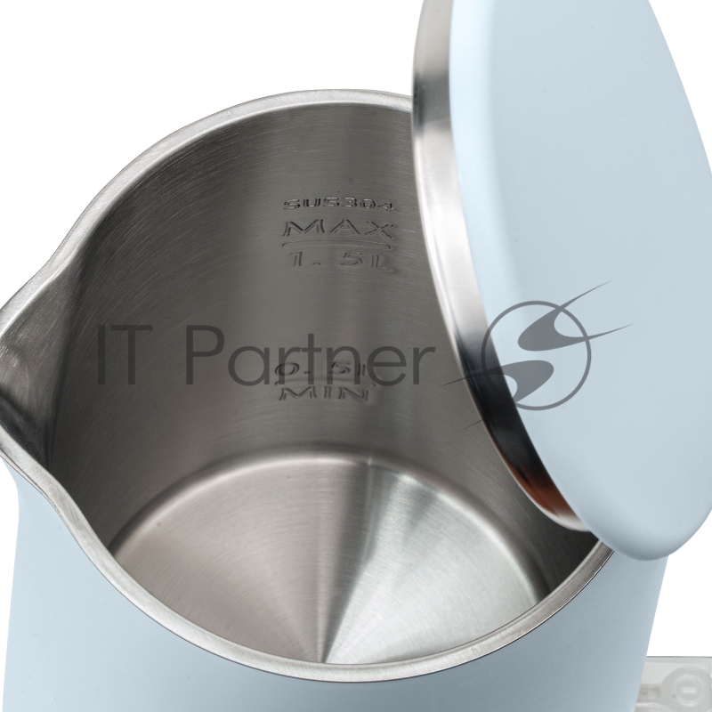 Чайник электрический GALAXY LINE GL 0327, небесный, пластик, двойная стенка из нержавеющей стали AISI 304 и пищевого пластика, 1800 Вт, 1,5 л, STRIX контроллер, индикатор работы, указатель максимального уровня воды