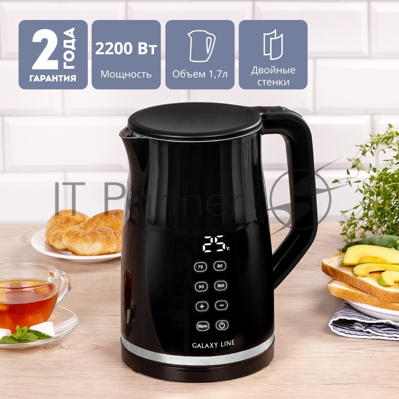 Дубль артикула 10749383 Чайник электрический Galaxy Line GL 0337 1.7л. 2200Вт черный