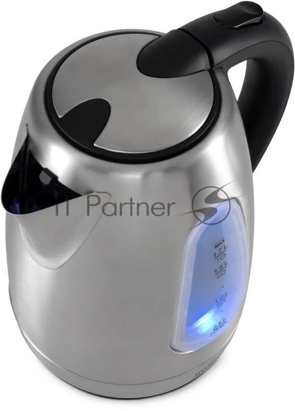 Чайник электрический Hyundai HYK-S7407 1.7л. 2200Вт серебристый матовый/черный (корпус: нержавеющая сталь)