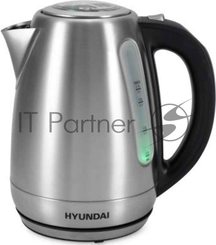 Чайник электрический Hyundai HYK-S8408 1.7л. 2200Вт серебристый матовый/черный (корпус: нержавеющая сталь)