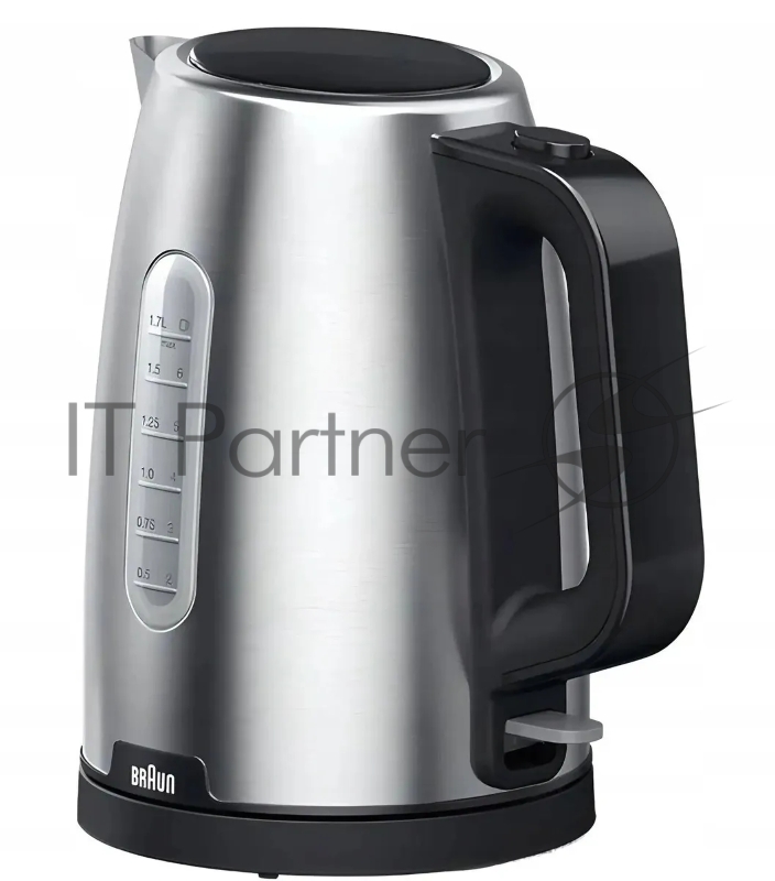 Чайник электрический Braun WK1500BK 1.7л. 2200Вт черный/нержавеющая сталь (корпус: пластик)