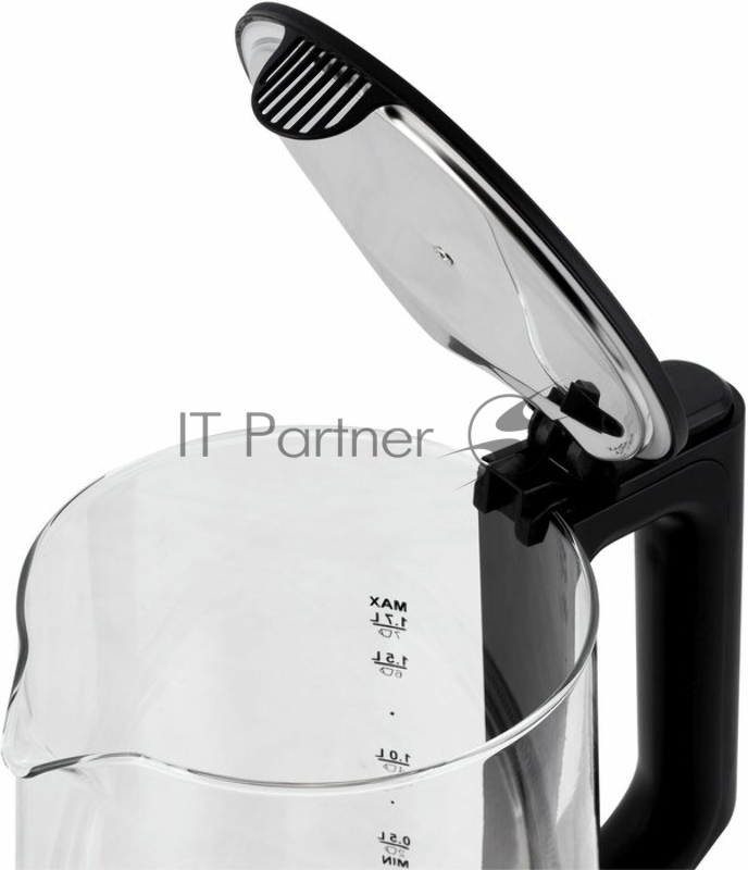 Чайник электрический Hyundai HYK-G8808 1.7л. 2200Вт черный/серебристый корпус: стекло