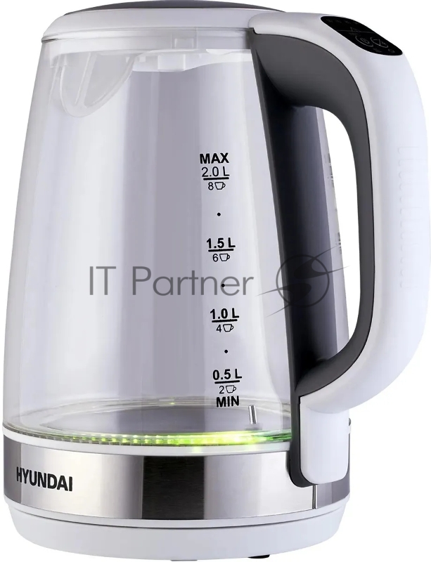 Чайник электрический Hyundai HYK-G8880 2л. 2200Вт серый/серебристый корпус: стекло