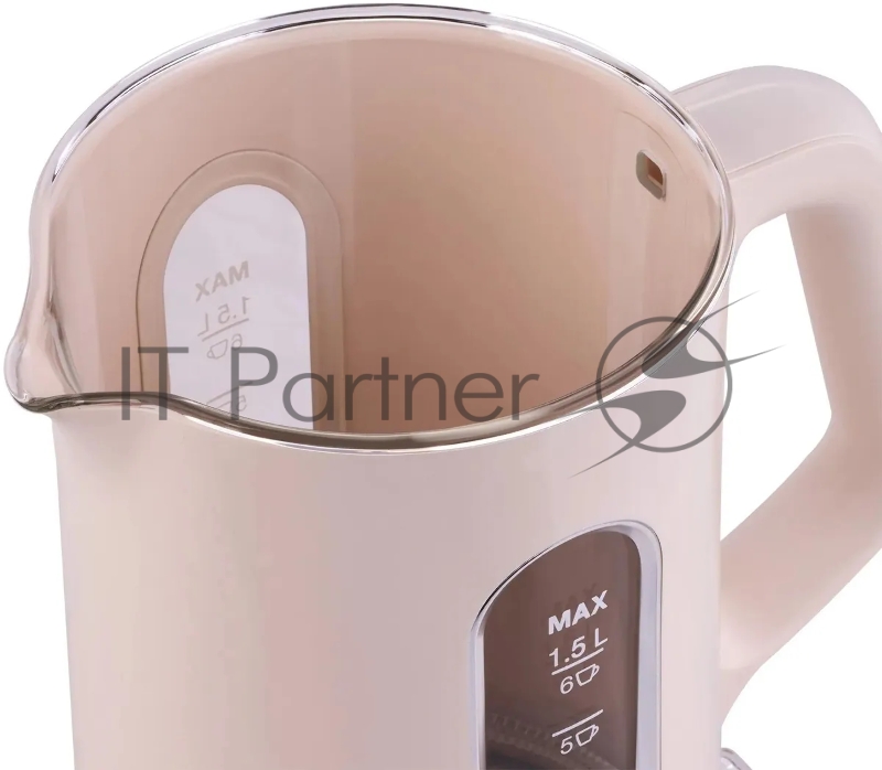 Чайник электрический Hyundai HYK-G8888 1.5л. 1700Вт кремовый/прозрачный корпус: стекло