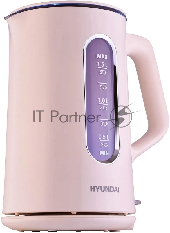 Чайник электрический Hyundai HYK-G8888 1.5л. 1700Вт кремовый/прозрачный корпус: стекло