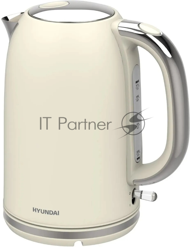 Чайник электрический Hyundai HYK-S9900 1.7л. 2200Вт молочный/серебристый корпус: металл