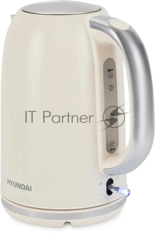Чайник электрический Hyundai HYK-S9900 1.7л. 2200Вт молочный/серебристый корпус: металл