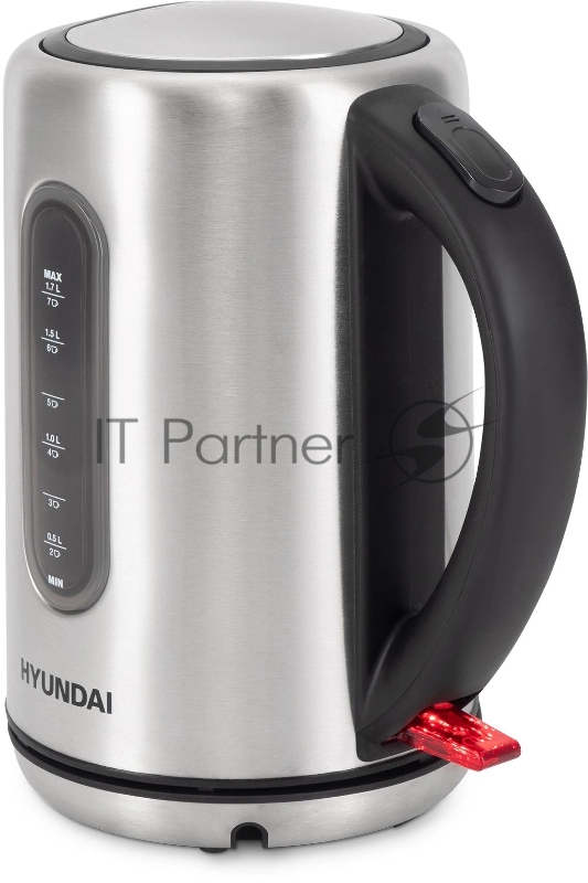 Чайник электрический Hyundai HYK-S9909 1.7л. 2200Вт серебристый матовый/черный корпус: металл