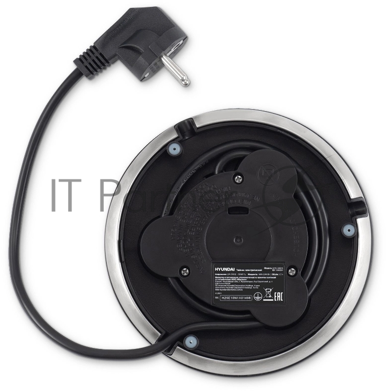 Чайник электрический Hyundai HYK-S9909 1.7л. 2200Вт серебристый матовый/черный корпус: металл